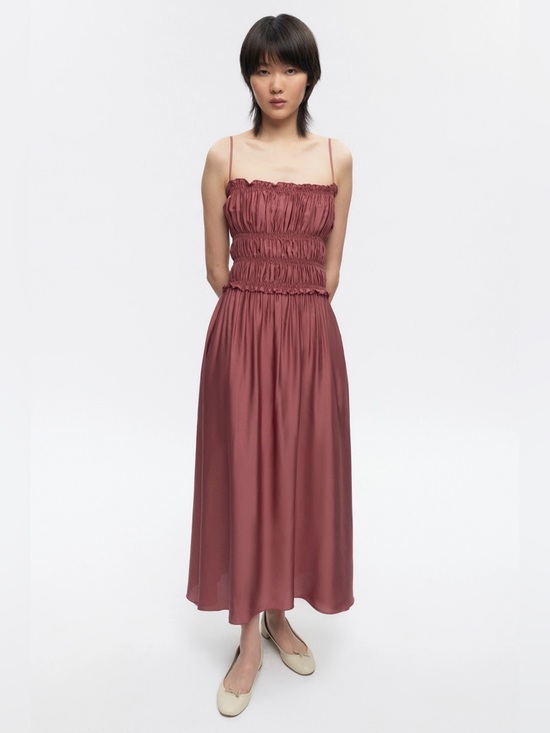 KOTN Dresses & Skirts - KOTN Ruffle Midi Dress in Dusty Rose